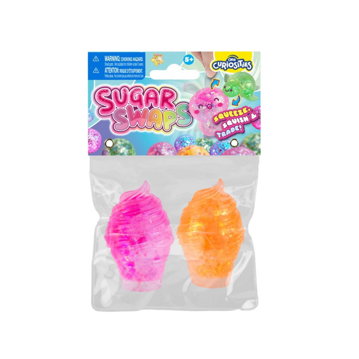 Sugar Swaps Twinsies Series 2 two-pack featuring pink and orange cupcake squeeze toys in packaging