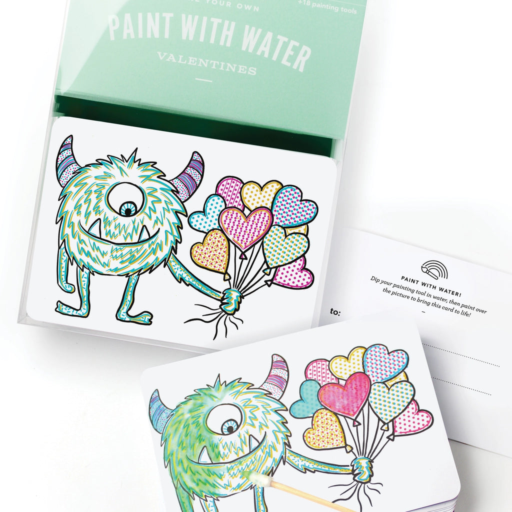 Paint With Water Valentine Cards | Monster - 7