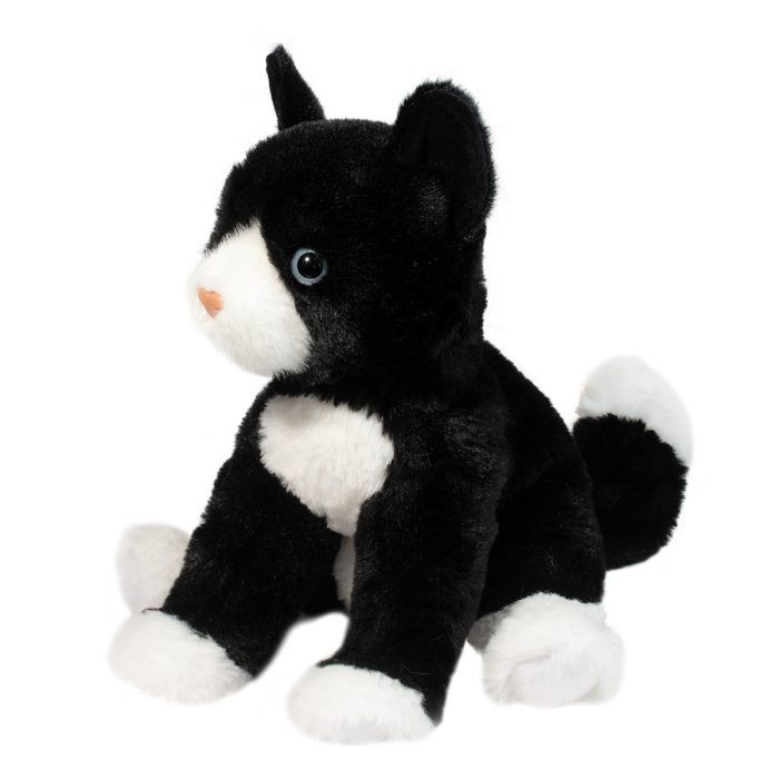 Douglas Cuddle Toy Beckie soft plush black and white tuxedo cat stuffed animal seated