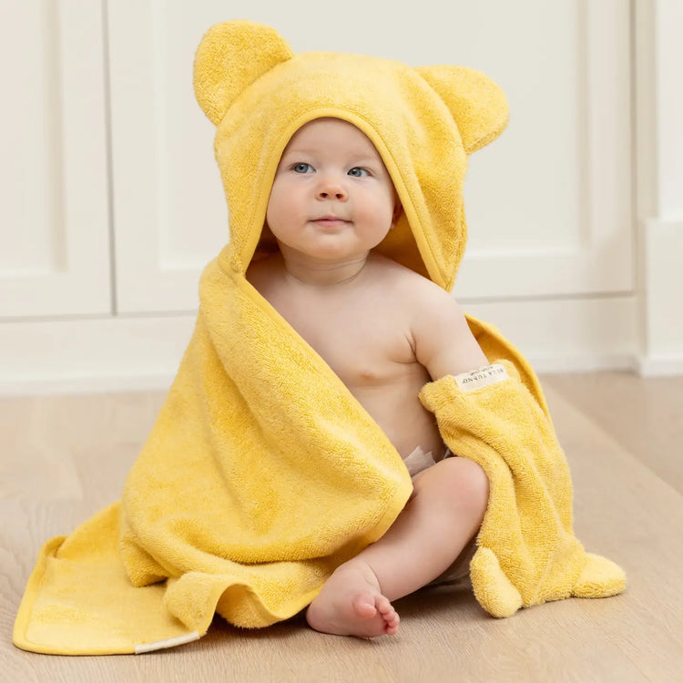 Hooded Towel And Wash Mitt Set | Sunshine