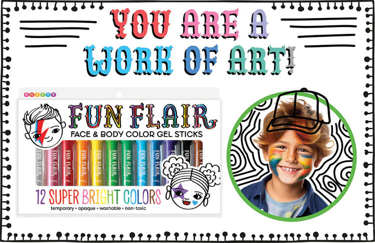 Fun Flair | Face & Body Color Gel Sticks Set of 12 - 2