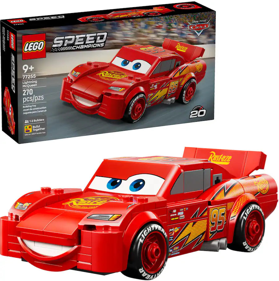 LEGO Speed Champions Lightning McQueen 77255 building set with 270 pieces for ages 9 plus