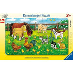 Puzzle | Farm Animals in the Meadow | 15pc Frame Puzzle - CR Toys