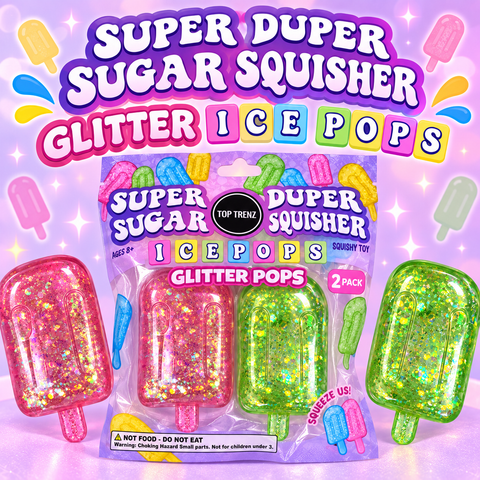 Super Duper Sugar Squisher | Mini Ice Pops 2 Pack | Glitter - 1