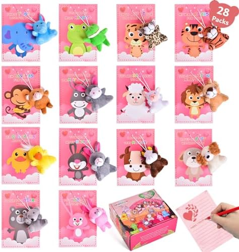 Valentines Friendship Forest Set 28 Stuffed Animals And 28 Cards - 2