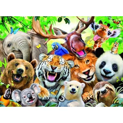 Puzzle | Exotic Animals Selfie | 300 Pc XXL - CR Toys