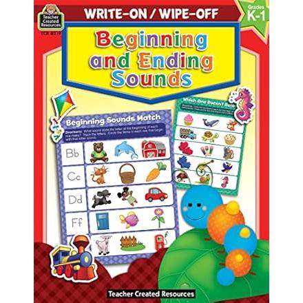Write-On/Wipe-Off Book | Beginning and Ending Sounds K-1