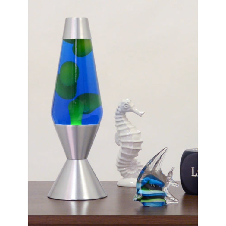 Lava Lamp | 16.3 Inch Yellow Blue Silver - 2