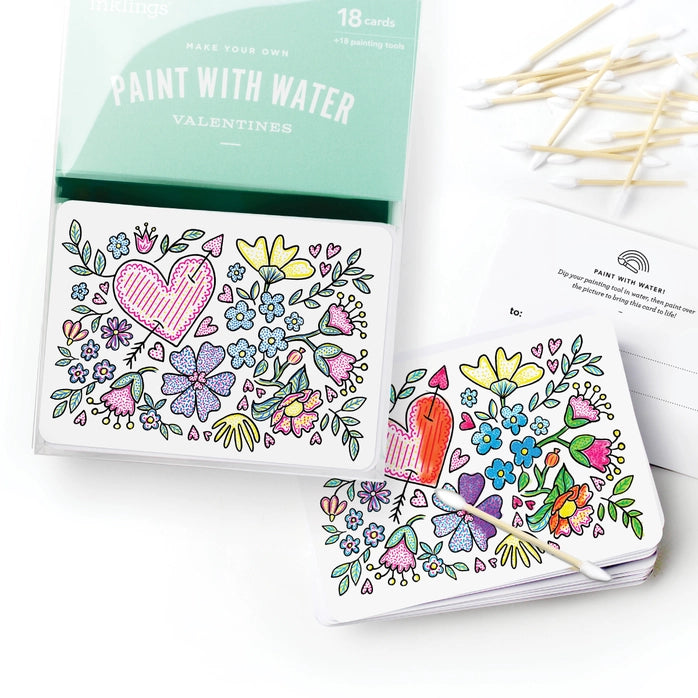 Paint with water Valentine Cards- Floral for Ages 4+