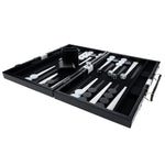 Backgammon | Leatherette Set | Black Stripe Game - 6