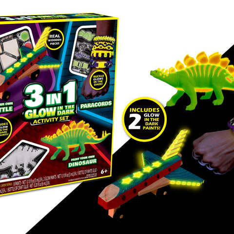 3 In 1 Glow In The Dark Activity Craft Set For Ages 6+