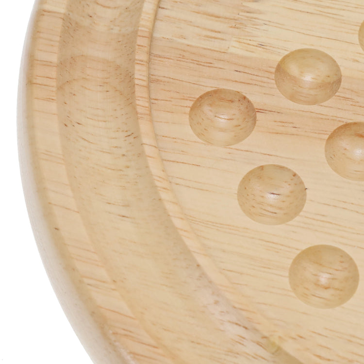 Solitaire | Wood Board & Blue Glass Marbles | 9 Inch Game - 6