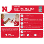 Nebraska Cornhuskers | Baby Rattles 2-Pack - 3