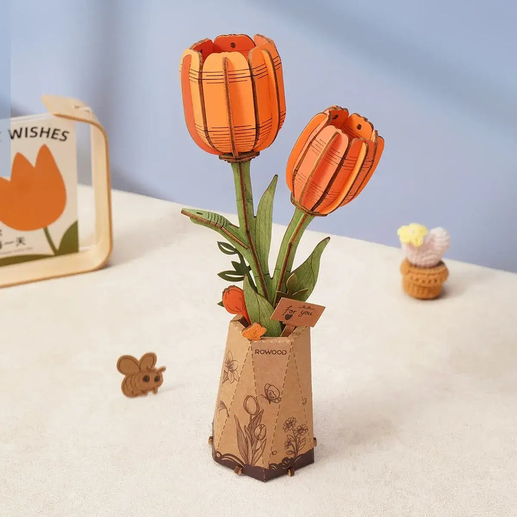 Hands Craft | Wooden Floor Orange Tulip 14+ - 2
