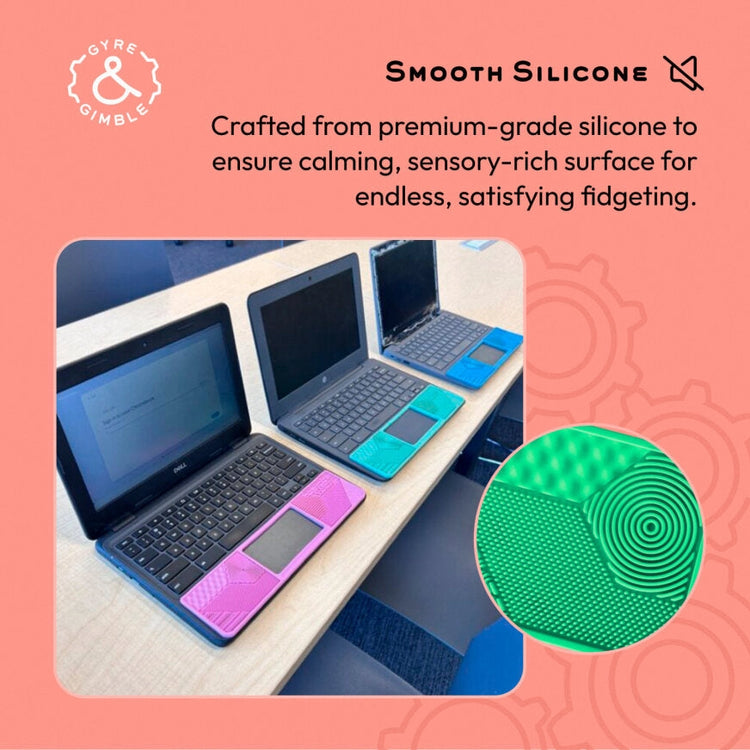 Gidgets | Silicone Sensory Mat That Fits Most Student Chromebooks | Green - 5