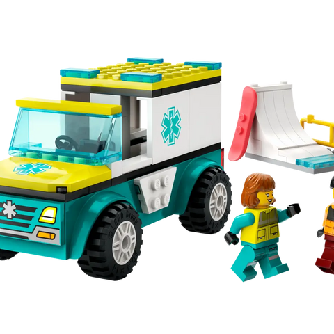 Lego City Emergency Ambulance and Snowboarder 60403