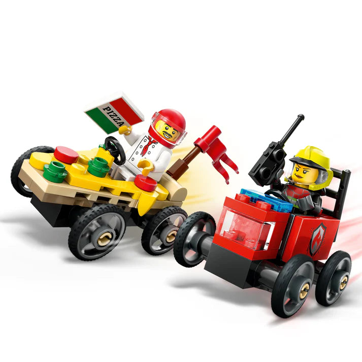 Lego City | Pizza vs. Fire Truck Race Car 60458