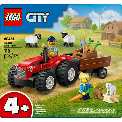 Lego City | Red Farm Tractor with Trailer & Sheep 60461