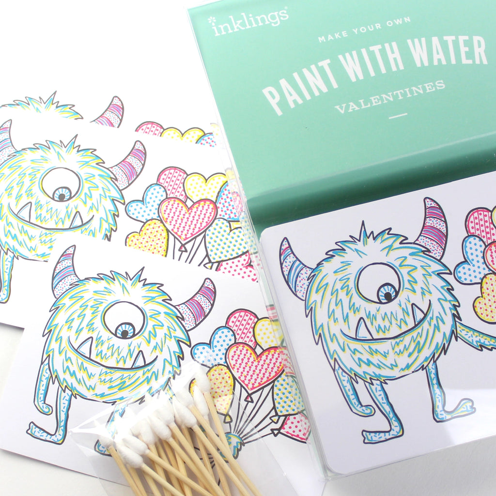 Paint With Water Valentine Cards | Monster - 8