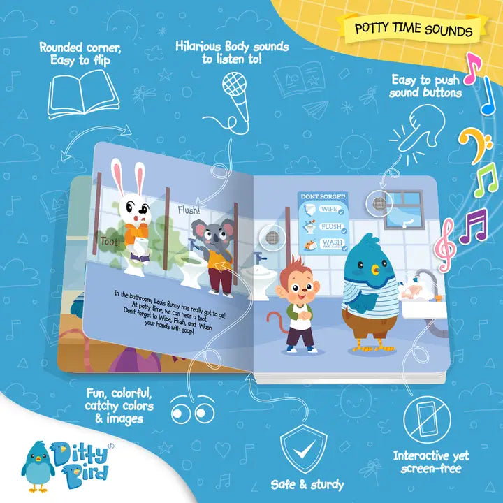 Ditty Bird Potty Time Sounds Board Book For Age 1+