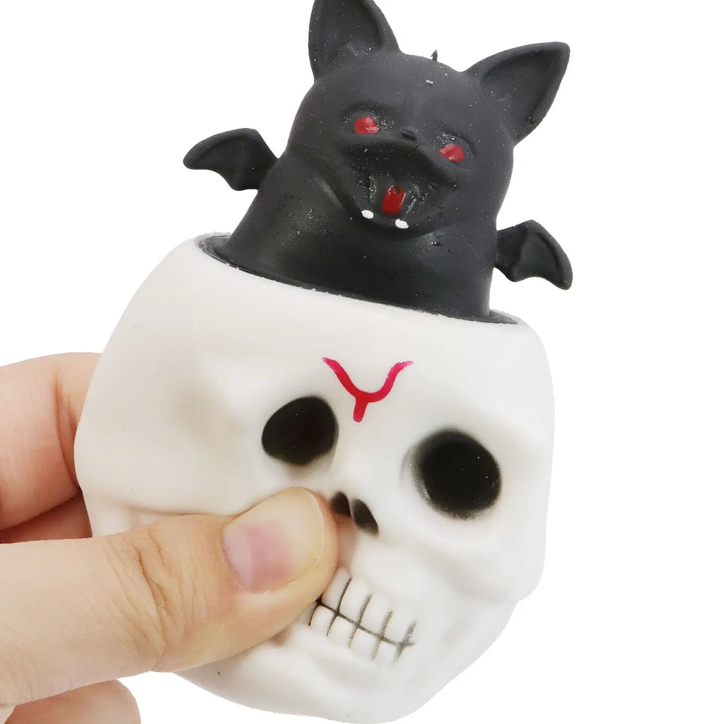 Skull Bat Pop-Up Halloween Squishy Toy 3+