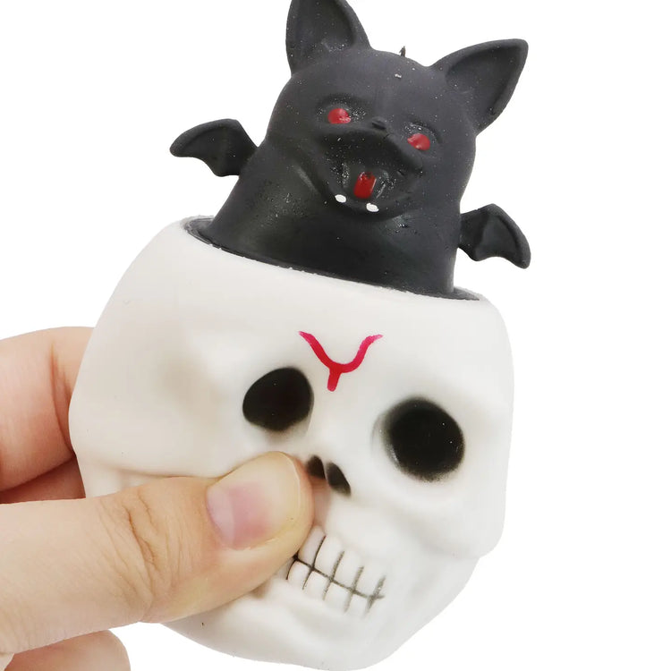 Skull Bat Pop-Up Halloween Squishy Toy 3+