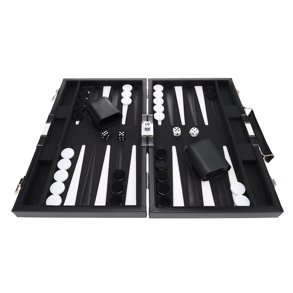 Backgammon | Leatherette Set | Black Stripe Game - 2
