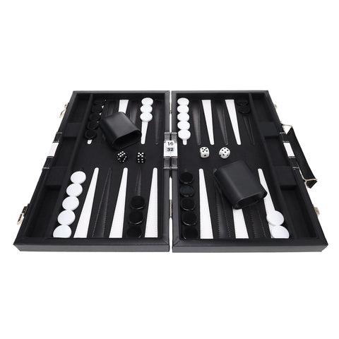 Backgammon | Leatherette Set | Black Stripe Game - 1