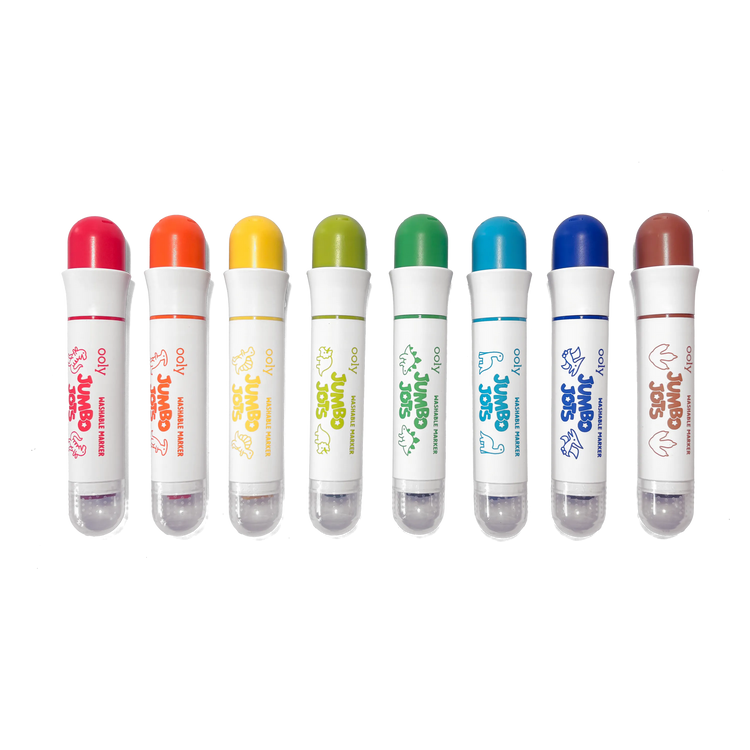 Set of 8 OOLY Jumbo Jots dual tip dinosaur washable markers in assorted colors