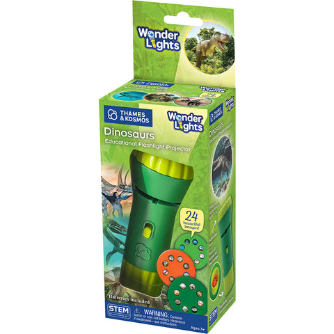 Thames and Kosmos Wonder Lights Dinosaurs Educational Flashlight Projector with three image discs
