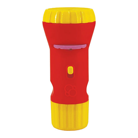 Thames & Kosmos Wonder Lights Cute Animals Educational Flashlight Projector in red and yellow with pink packaging