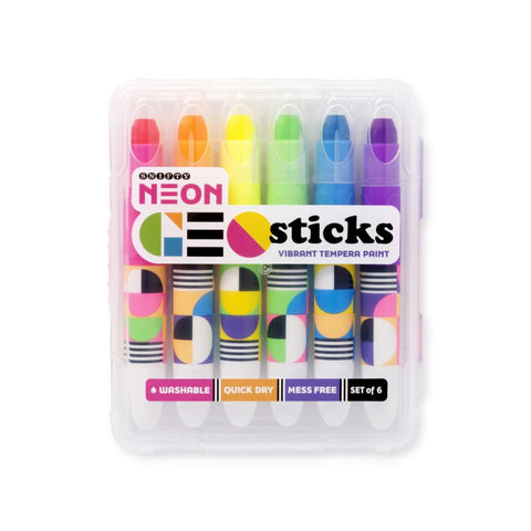 Geo Sticks | Neon Tempera | Paint Set of 6 - 1