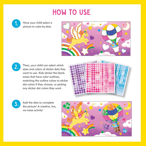 Color-By-Dots Sticker Book - Unicorns