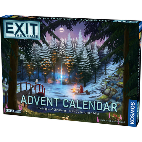 EXIT The Game Advent Calendar The Magic of Christmas box with snowy forest illustration by Kosmos