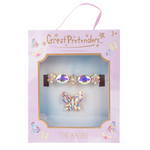 Great Pretenders The Rachel 2-piece jewelry set with iridescent butterfly ring and rhinestone barrette