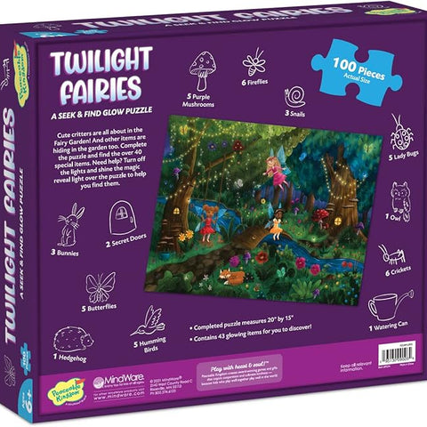 Seek & Find Glow Puzzle: Twilight Fairies 100 Pc Puzzle