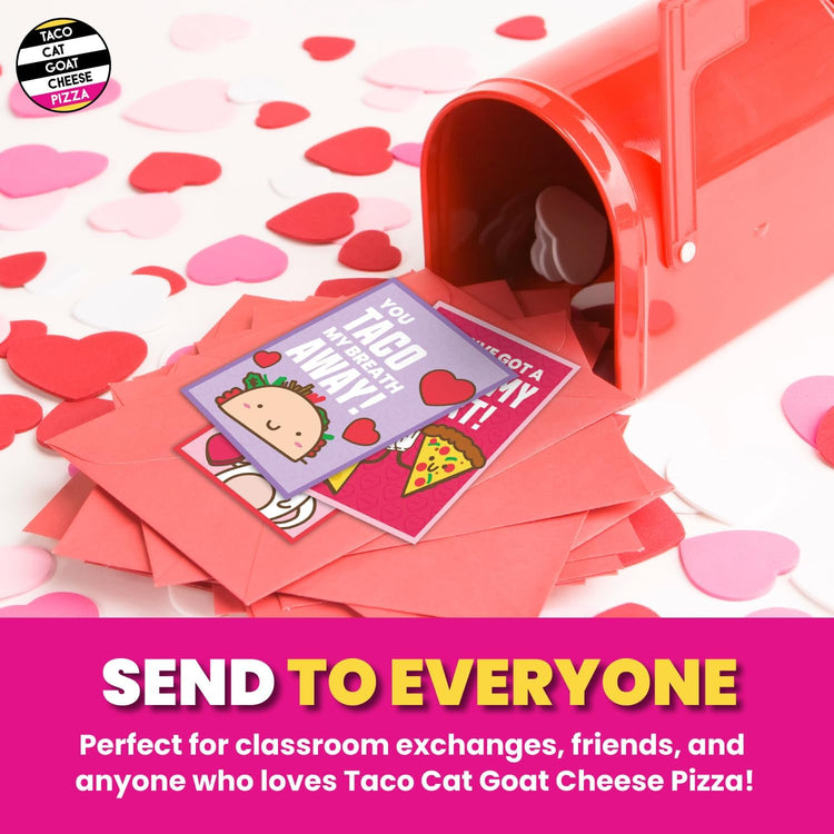 Taco Cat Goat Cheese Pizza Valentines Exchange Cards - 4
