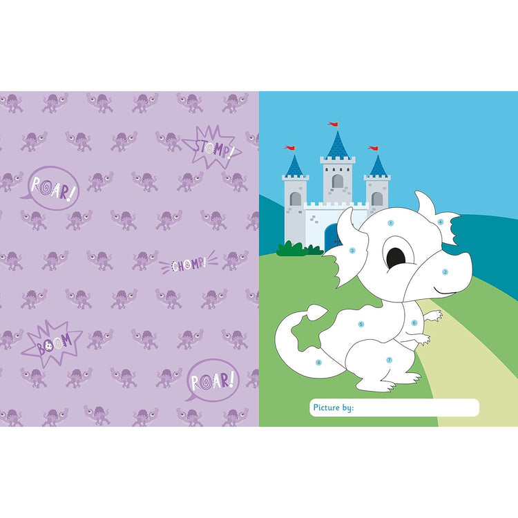 My First Sticker By Numbers | Dinosaurs And Dragons Activity Book 3+ - 5