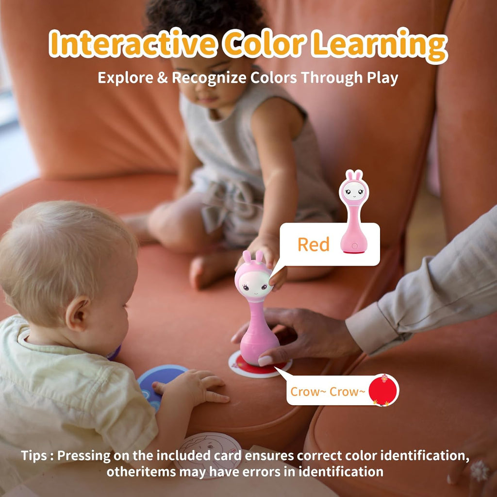 Smarty Bunny Sensory Toys w/Music Lights & Teething | Pink - 4