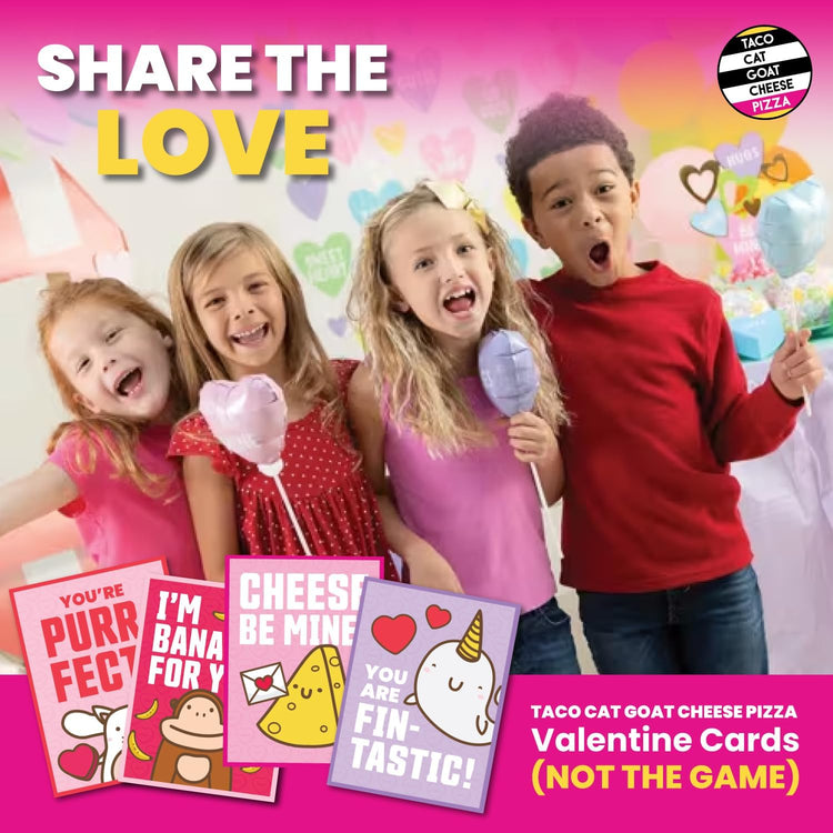 Taco Cat Goat Cheese Pizza Valentines Exchange Cards - 2