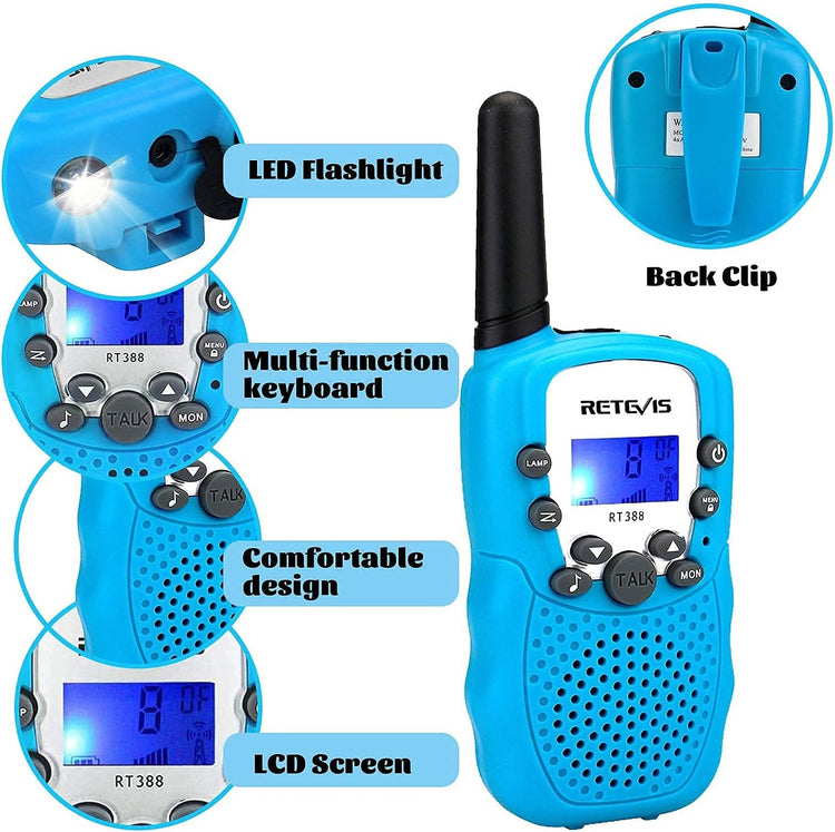 Walkie Talkies W/Flashlight-Blue - CR Toys