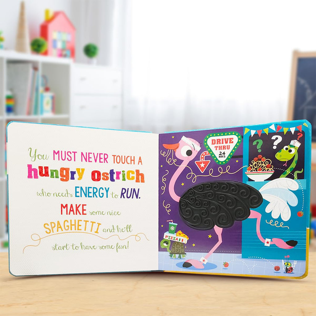 Never Touch A Hungry Hippo! Touch And Feel Board Book