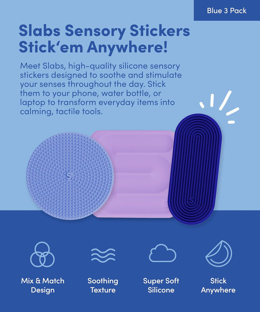 Slabs 3 Pack Sensory Stickers | Blue - 3
