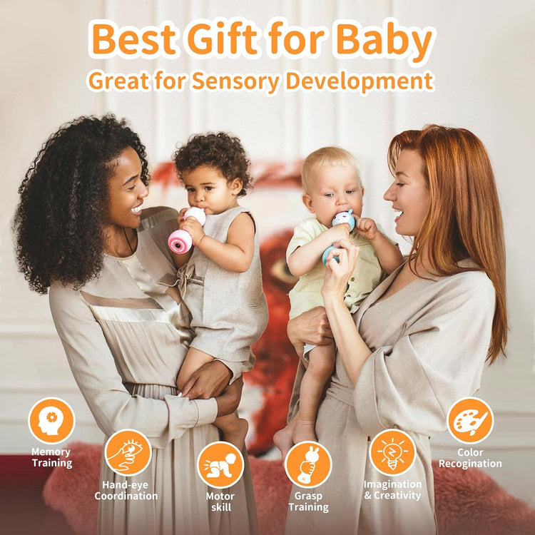 Smarty Bunny Sensory Toys w/Music Lights & Teething | Pink - 9
