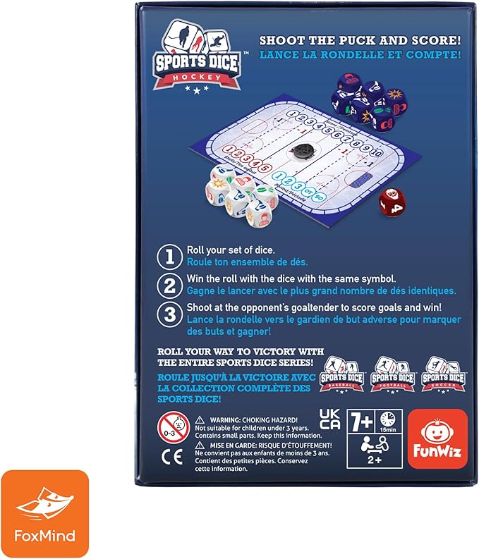 Sports Dice Hockey Game Ages 7+