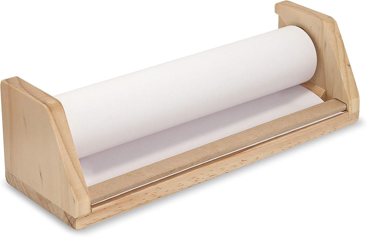 Wooden Tabletop Paper Roll Dispenser With White Bond (12 Inches X 75 Feet)