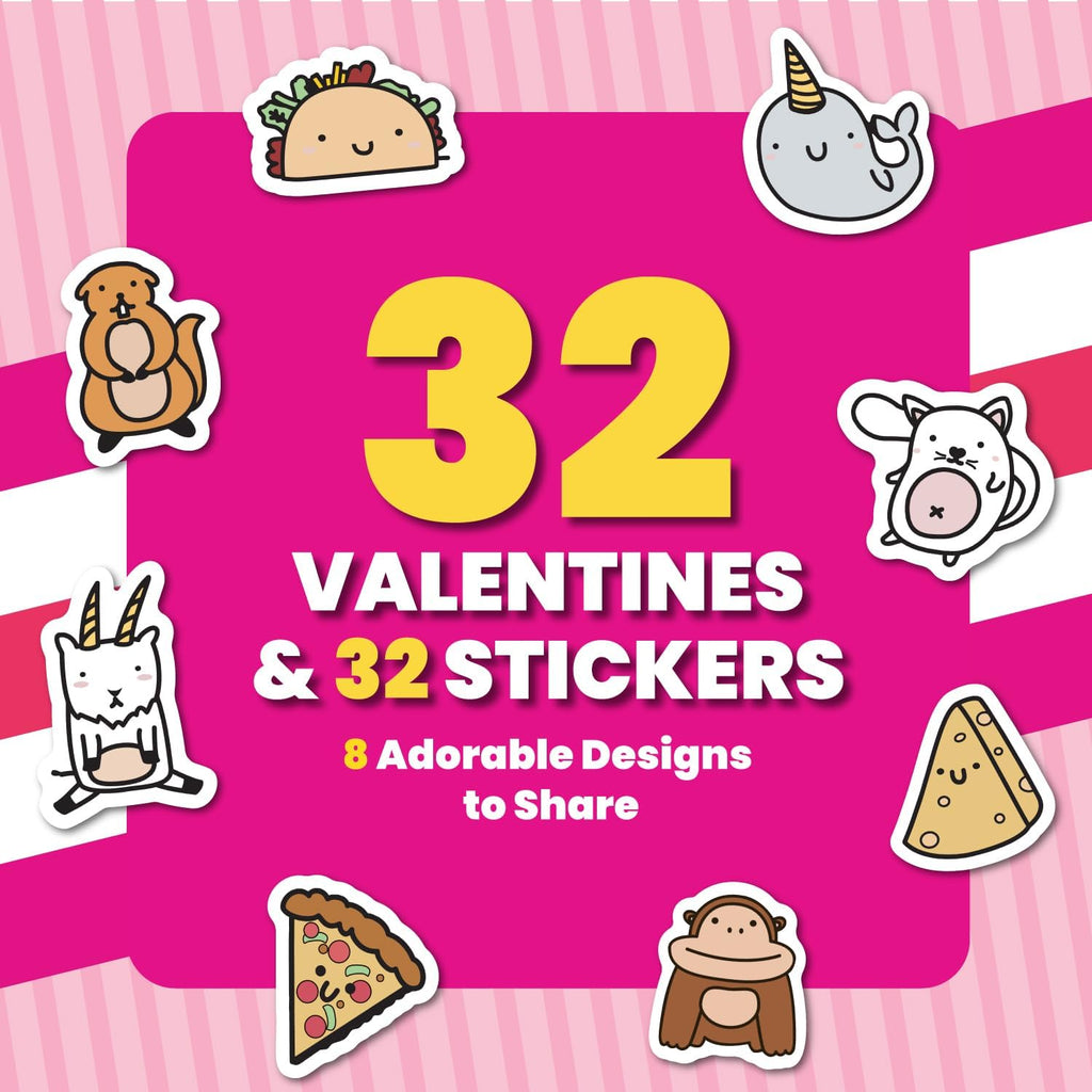 Taco Cat Goat Cheese Pizza Valentines Exchange Cards - 3