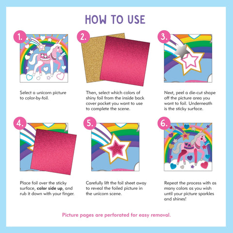Color By Foil Sticker Book | Unicorns