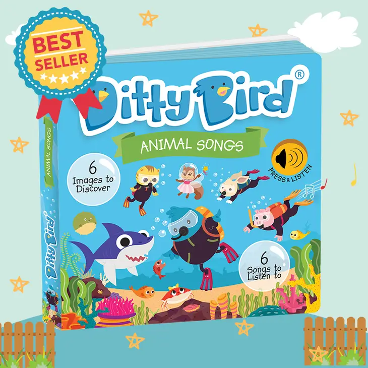 Ditty Bird Book Animal Songs Baby Shark - CR Toys