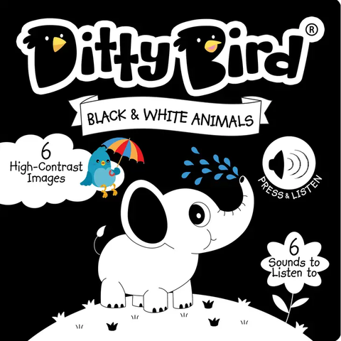 Ditty Bird  Black and White Sound book  New born
